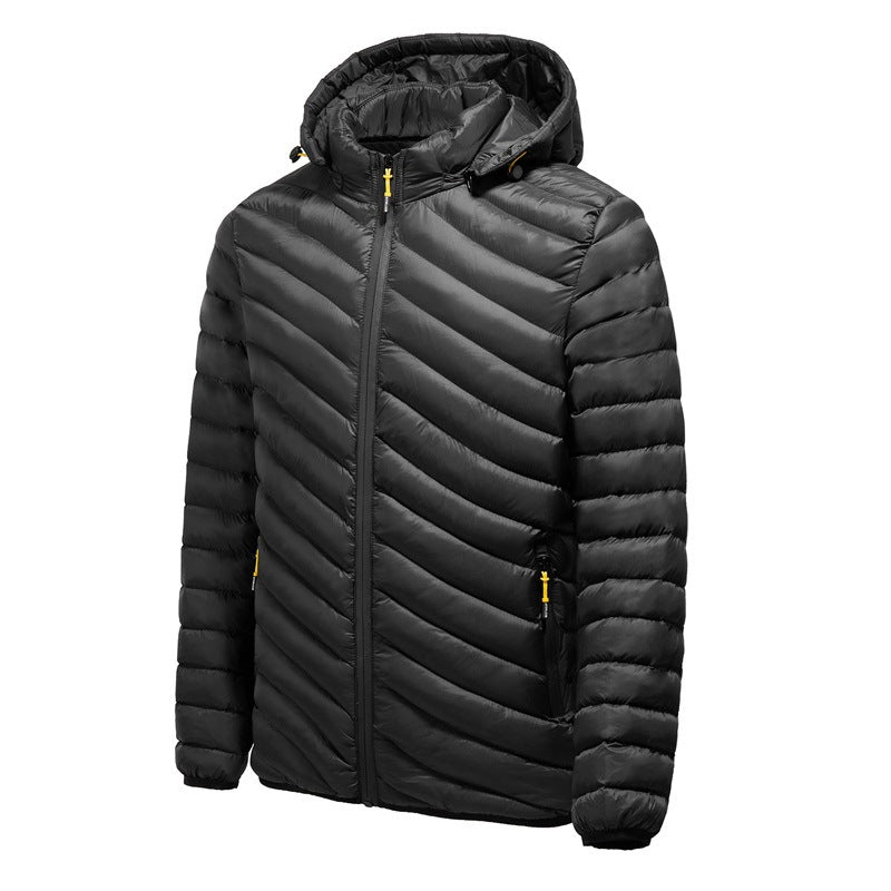 Fashion Latest Design  Custom Removable Hat Warm Cotton Coat  Men Winter Long Coats for  Man Coat