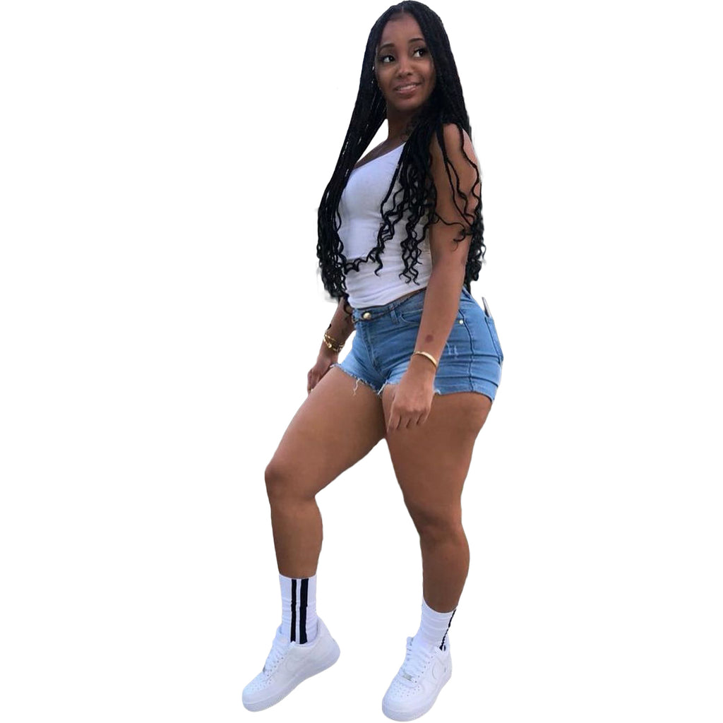 YD-X1090 Women Shorts  Washed Plain Jean Shorts Summer Women's Jeans