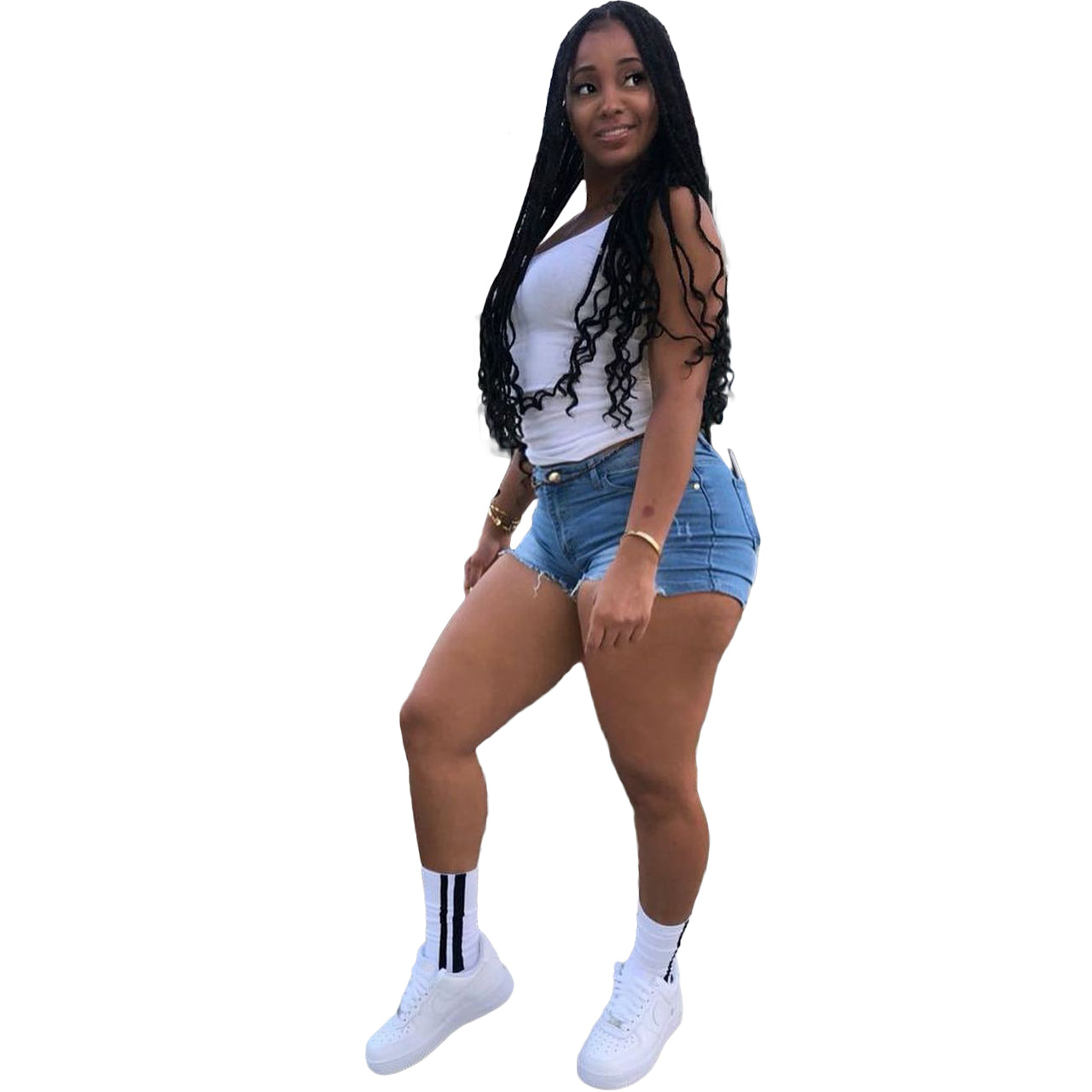 YD-X1090 Women Shorts  Washed Plain Jean Shorts Summer Women's Jeans