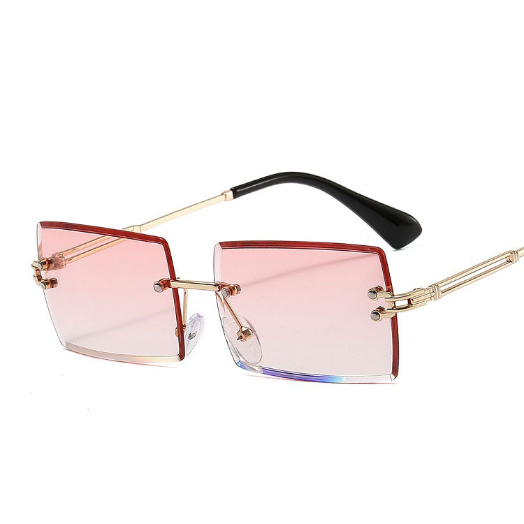 Fashionable Square Sunglasses Vintage Rimless Sunglasses 2022 Women  Custom  2022 Sunglasses