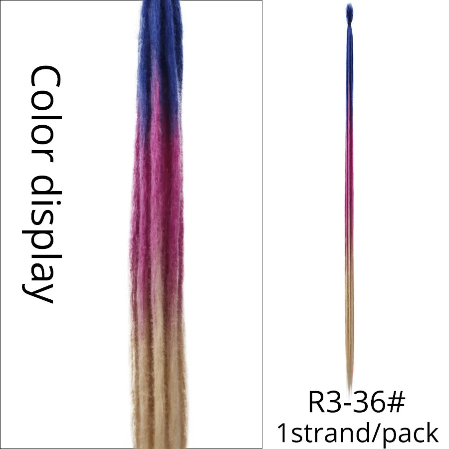 Leeons Synthetic Hair Handmade Dreadlocks Hair Extensions Crochet Hair Black Brown 1 Strands Dreadlock for Women and Men 20 Inch