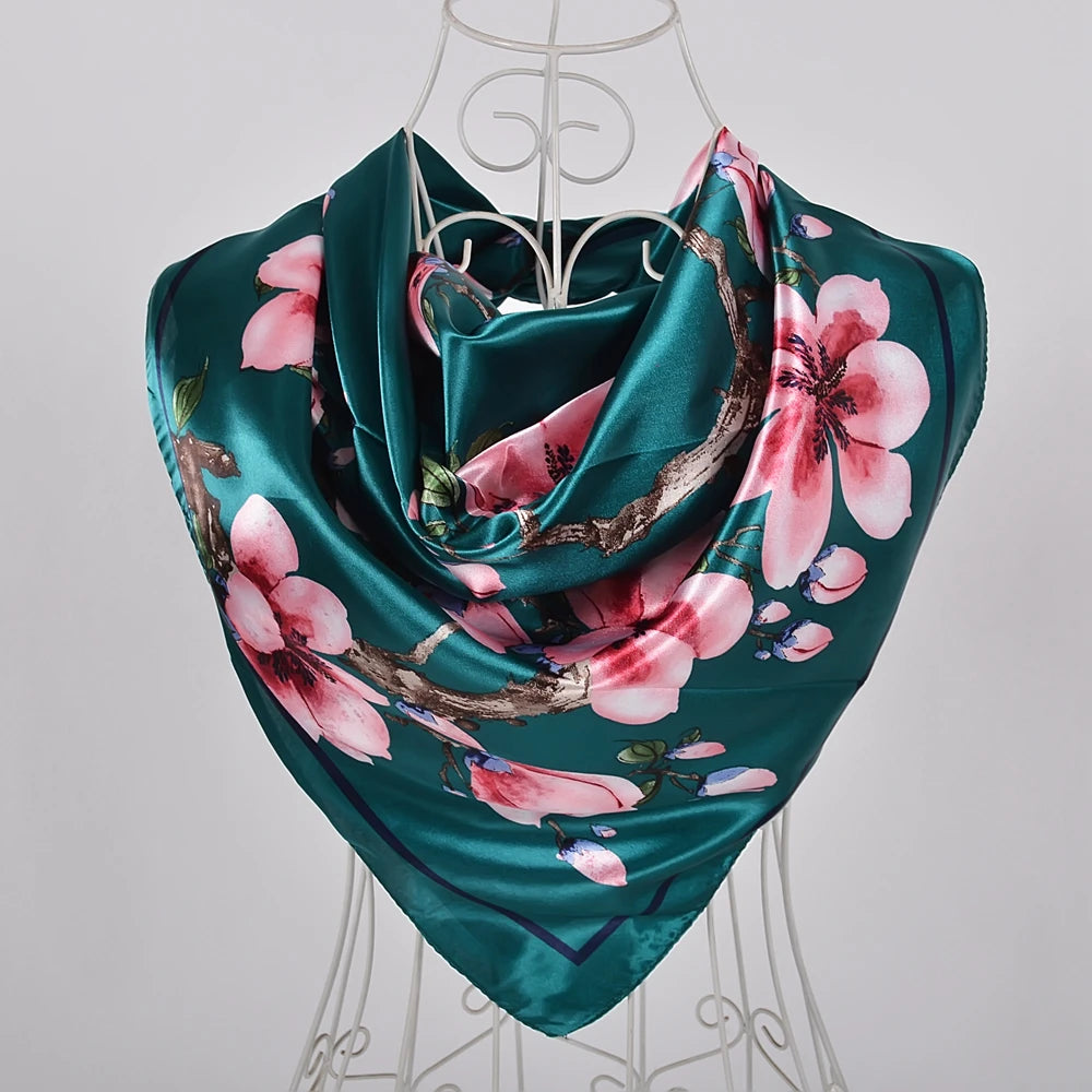 [BYSIFA] Hijab Scarf New Black Women Silk Square Scarf Shawl Luxury Brand Winter Scarves Kerchief Spring Female Fall Head Scarfs