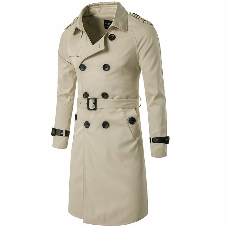 Fall Arrival Coat Double-Breasted Dust Coat Fashion Casual Long Coats for Men