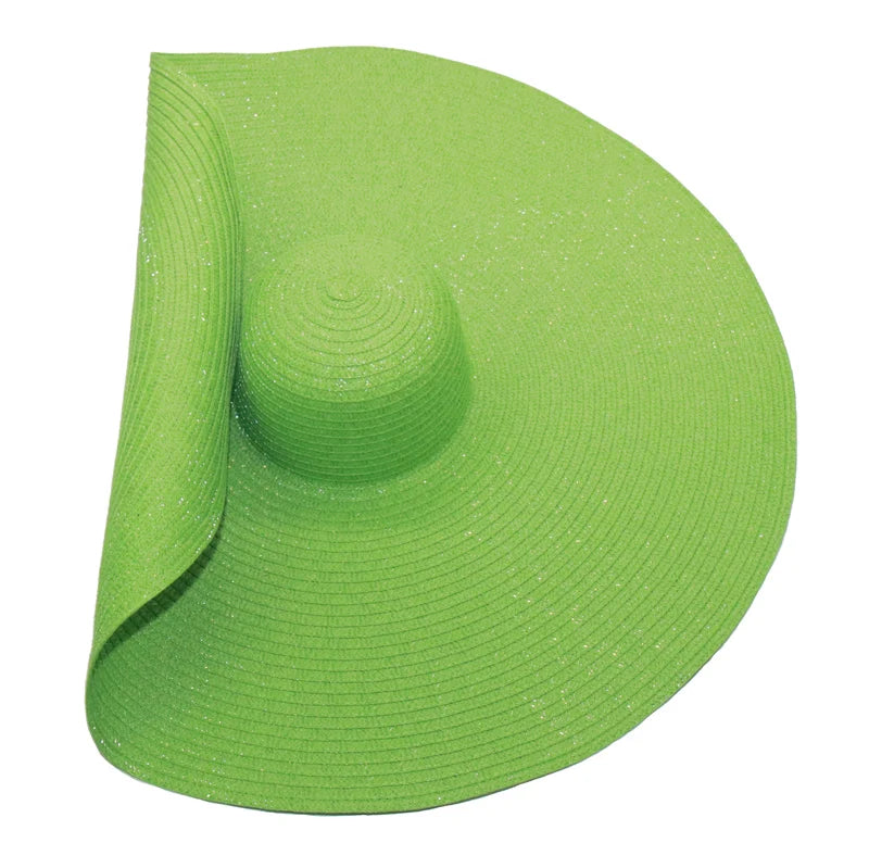 Super Bigger Brim Wide Straw Hats for Women Foldable Paper Beach Hat Summer Sun UV Hats Stage Cap Dropshipping Wholesale