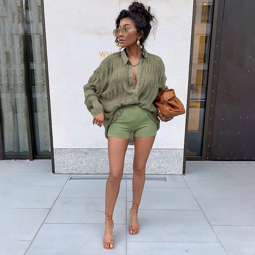 YD Stylish Ladies Causal Career Blouse Button Up Loose Women Workout T-Shirt Top Women's Blouses