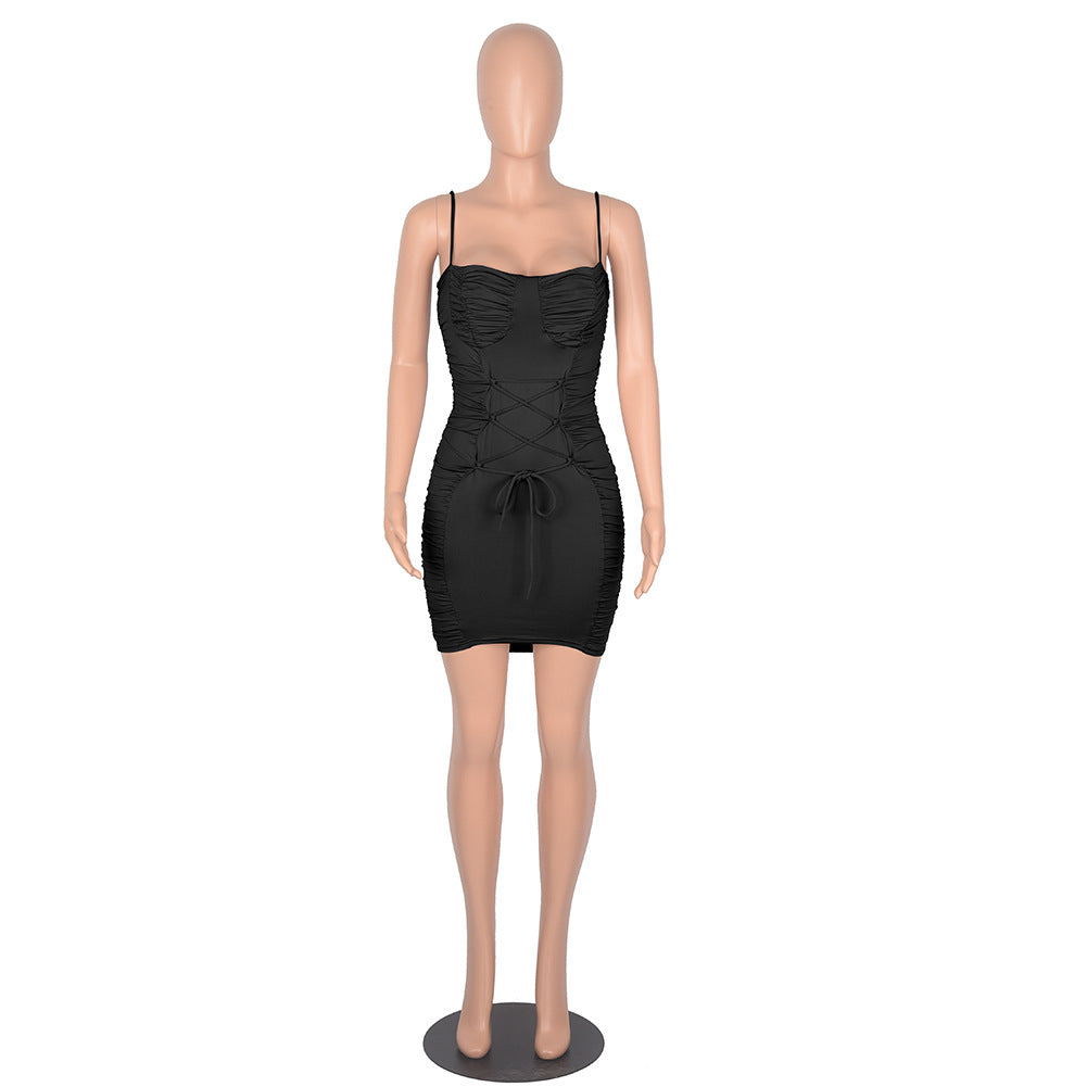 New Fashion Sleeveless Solid Color Slip Dress Party Dresses Women Sexy Ladies Summer Dresses