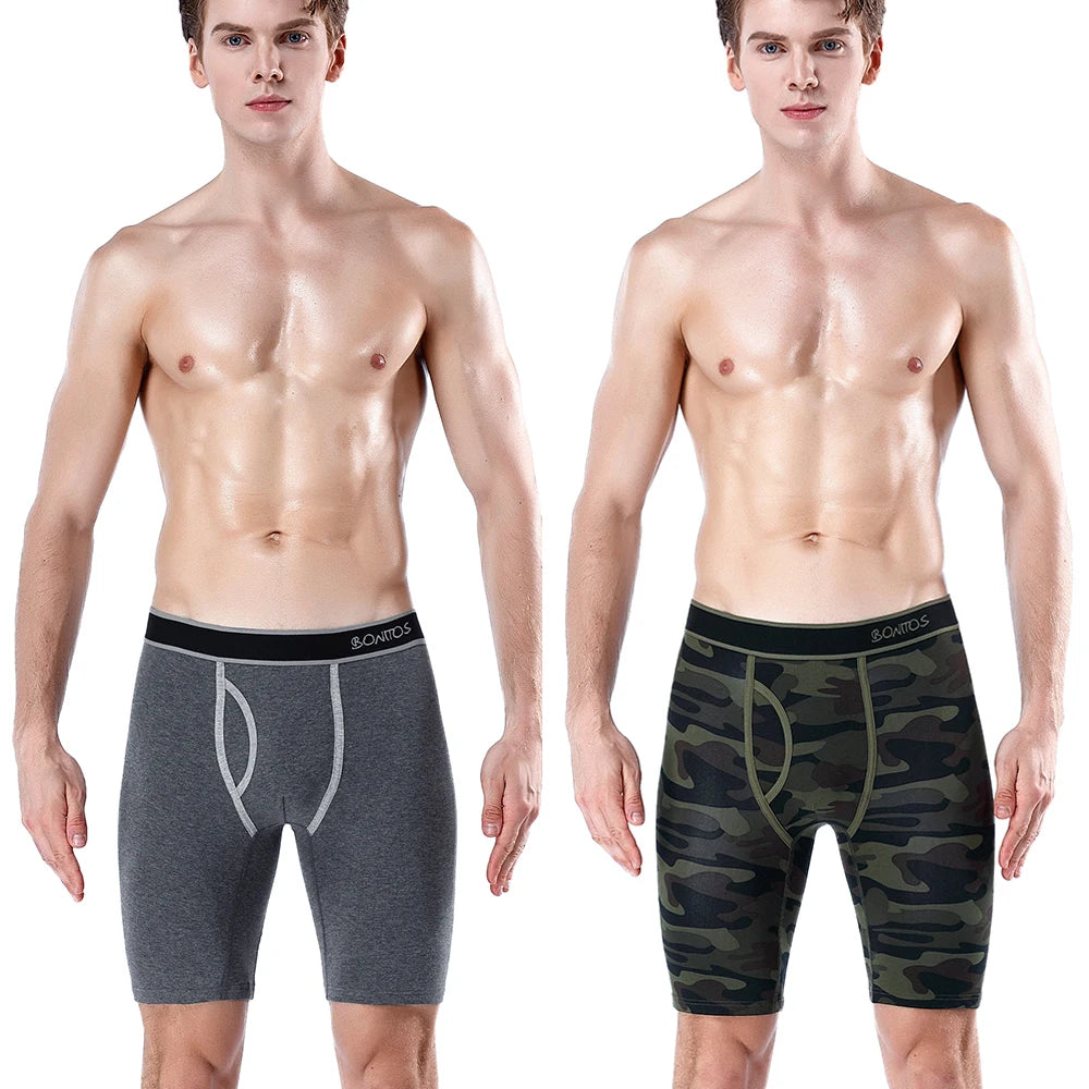 5pcs With Hole Underwear Male Boxershorts Long Boxers for Man Undrewear Cotton Men's Panties Mens Underpants Family Boxer Shorts