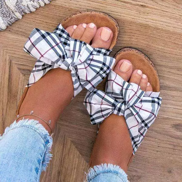 Fashion Bow Sandal for Women INS Outdoor Summer Slippers Flat Slides Slipper Ladies Bowknot Sandals for Womens Sandal Shoe