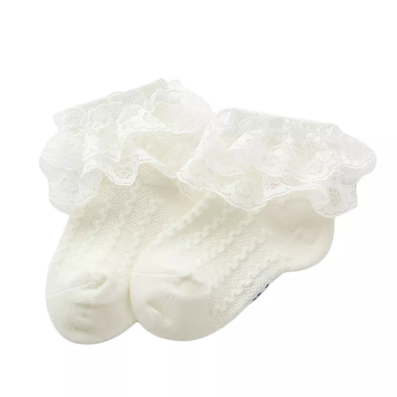 Wholesale Baby Lace Ruffle Socks Newborn Cotton Baby Girls Sock Cute Toddler Socks Princess Style Baby Accessories