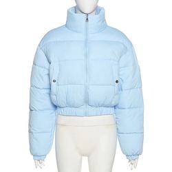 Fashion Black Bubble Coat Women's Cropped Jackets & Coats Warm Winter Clothes