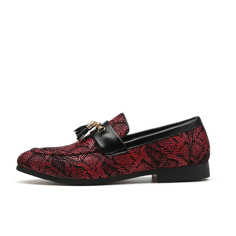 Italian Fashion Party Brand Luxury Dress+Shoe Loafers Leather Men Shoes Original
