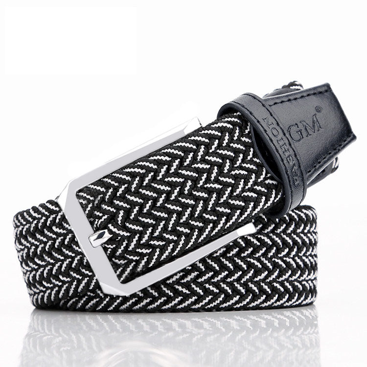 35mm Stretch Belt Braided Elastic Woven Belt Mens Belts for Jeans