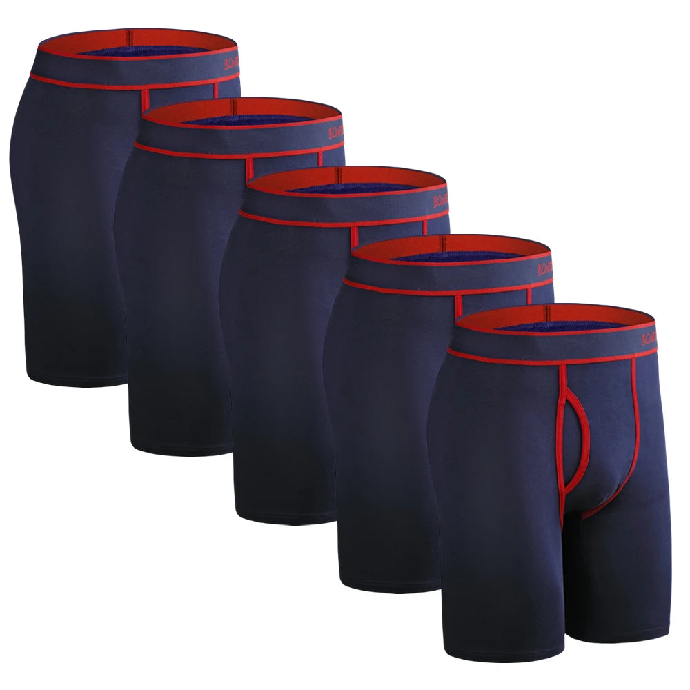 5pcs Long Boxer Mens Boxer Shorts Men Underwear Cotton Brand for Mens Underware Boxers Sexy Boxershorts Underpants Under Wear