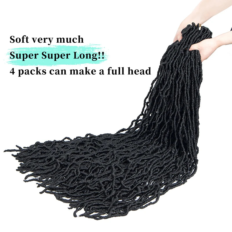 Soft Dread Nu Loc44in Crochet Hair 21 Strands Ombre Goddess Faux Loc Crochet Braids Synthetic Hair Crochet Hair Extensions