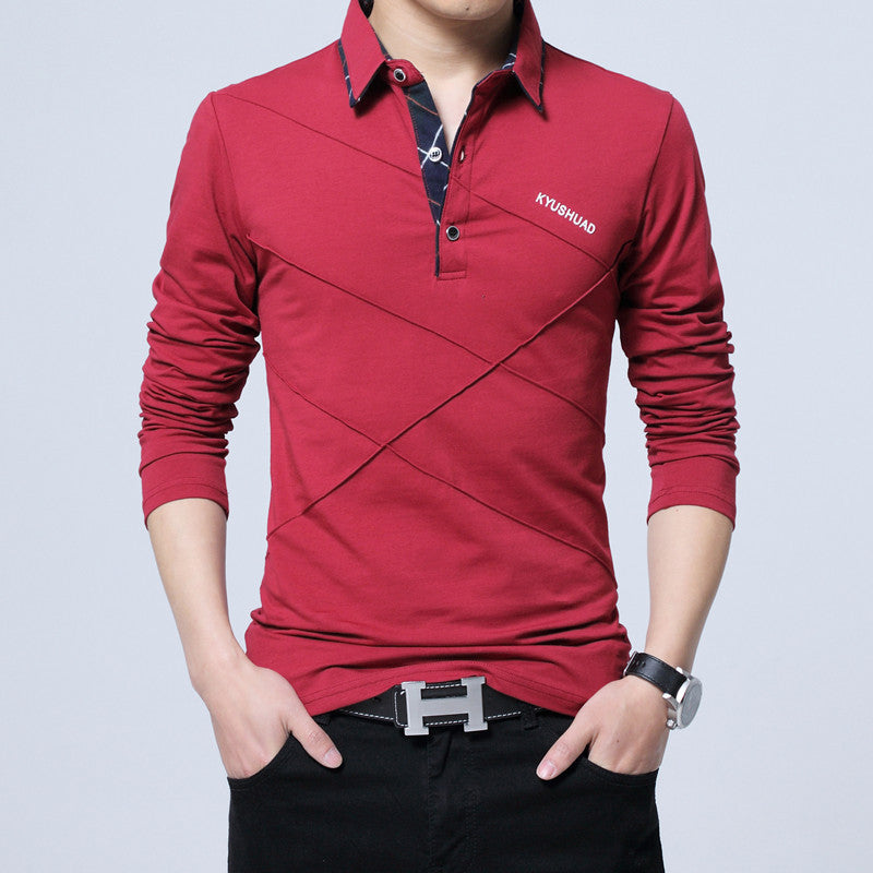 1pcs MOQ Mens Long Sleeve T Shirts New Design Mens Polo Shirts Plain T Shirt Men Clothing
