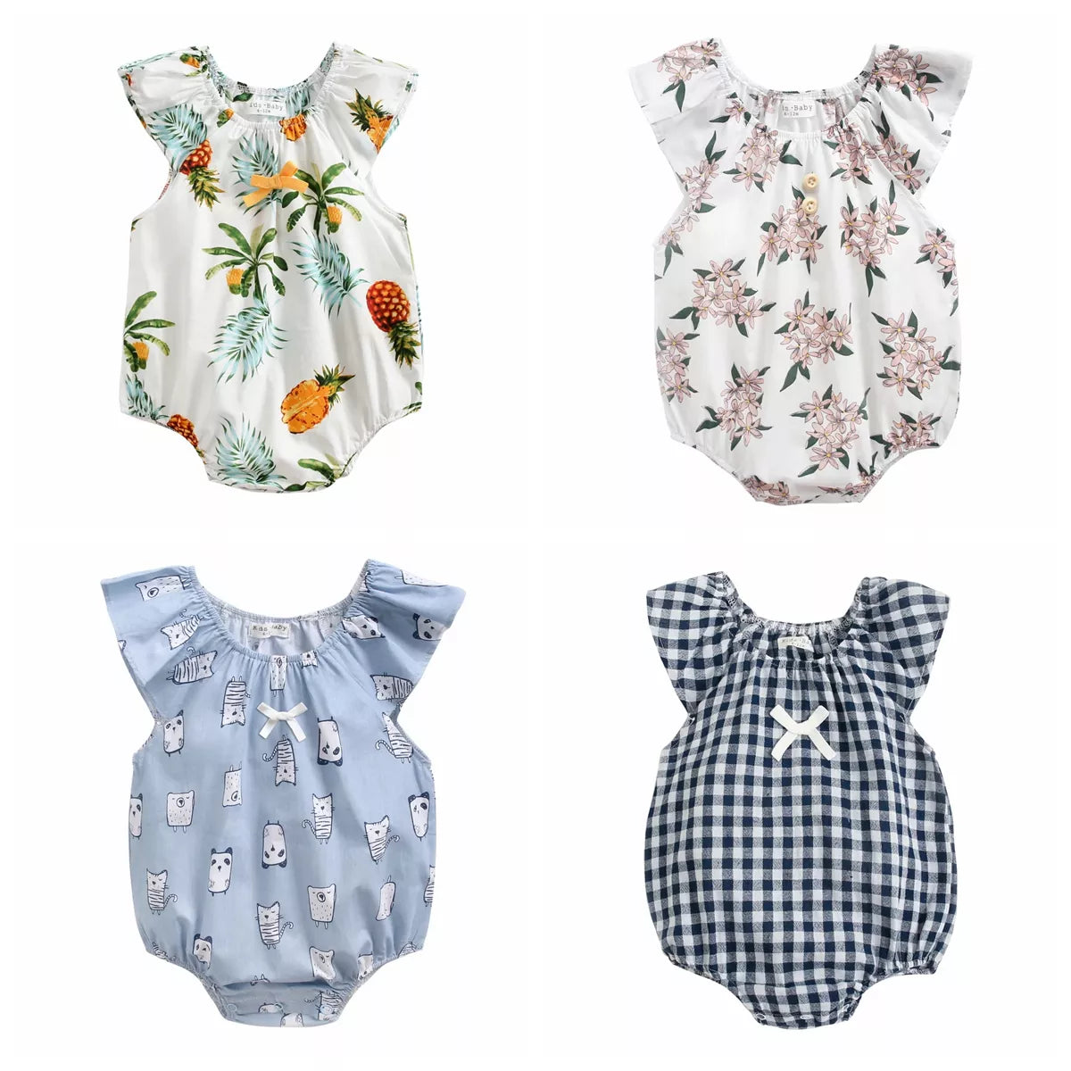 Sanlutoz Summer Cotton Baby Girl Bodysuit Printing Newborn Baby Clothes Princess Baby Girls Clothing Cute