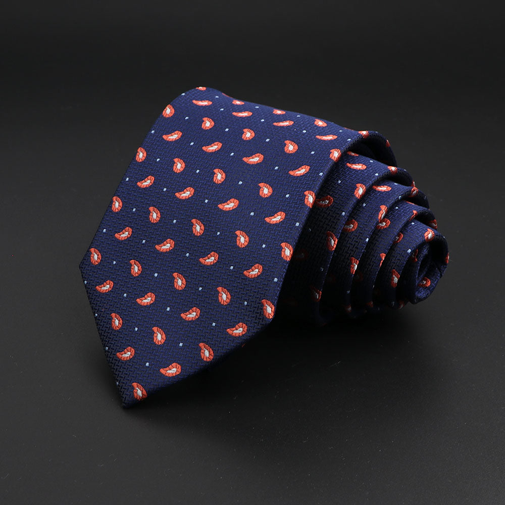 Men's Fashion Neckties Classic Stripe Red Navy Blue Business Formal Wedding Ties Jacquard Woven Solid Tie Polka Dots Neck Ties