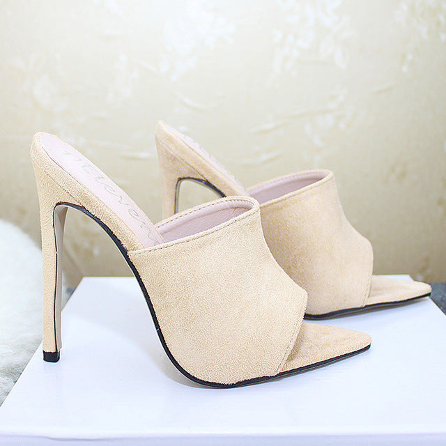 High Heels Summer New Square Heel Stiletto Slippers Shoes Girls Women Sandals Ladies High Heels