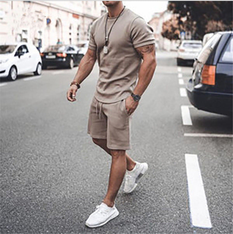 3XL Plus Size Men's Athletic Shirts and Shorts Outfits Short Sleeve Activewear Sports Set Summer Casual Tracksuit