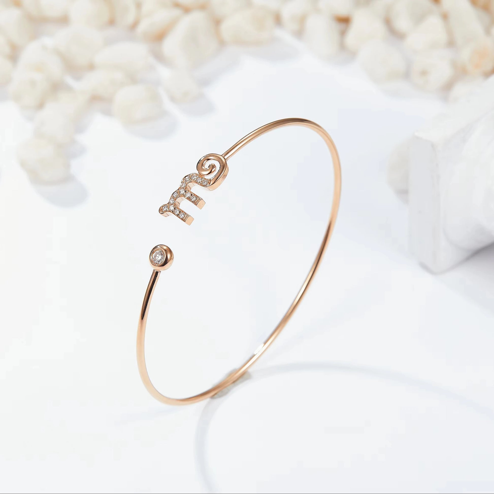 SGARIT Custom Jewelry 18K Rose Gold Jewelry Set CVD Lab Diamond Engagement Ring and Bangle Jewellery