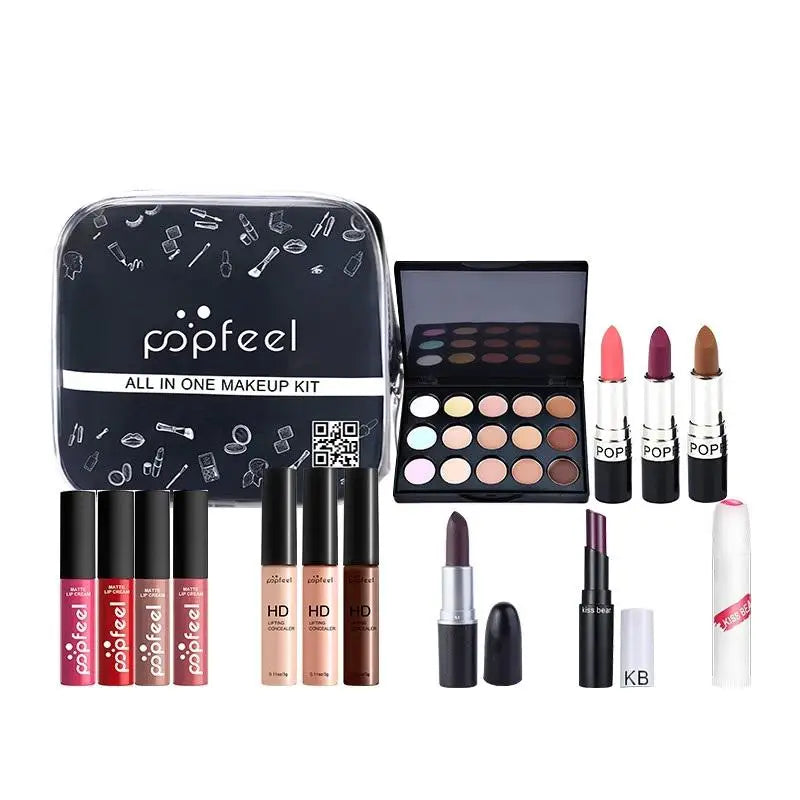 20 Styles Makeup Set Eyeshadow Lipstick Eyebrow Pencil Lip Gloss Makeup Brush Powder Nail Polish With Makeup Bag Cosmetics Kit - My Store