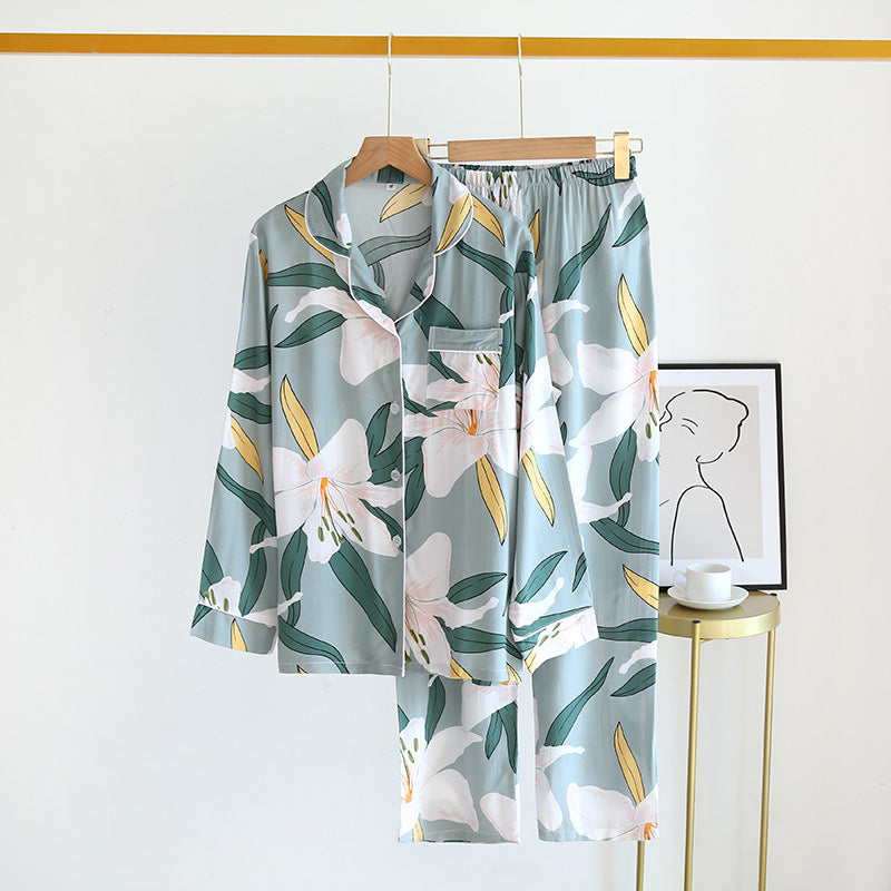 Ladies Pajamas Artificial Cotton Japanese Home Service Luxury Pajama Sets Designer Pajamas Two Piece