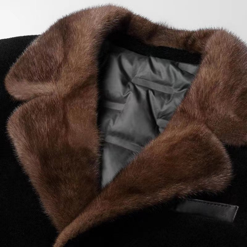 Wholesale Natural Mink Fur Coat Custom Winter Warm Long Fur Coat Classic Style Luxury Mens Fur Coats