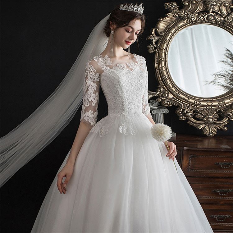 Women Hot Selling Luxury Design Floor Length White Wedding Dress Bridal Gown for Women Wedding Dresses - My Store