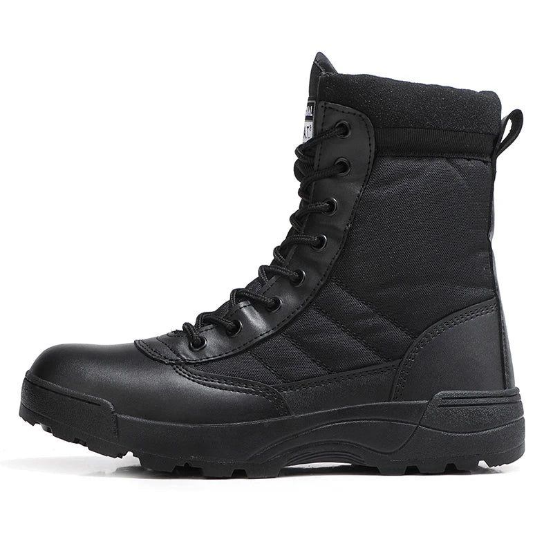 Greatshoes Mens Boots Hunting Boots,Black Leather Boots High Top Boots for Men,Anti-Slip Boots Desert Boots