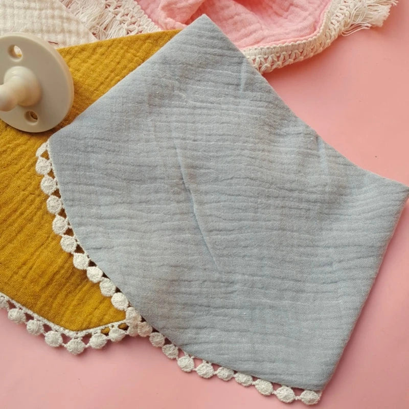Baby Infants Feeding Bibs Soft Pure Cotton Bandana Saliva Towel Toddler Triangle Drool Scarf Newborn Burp Cloth