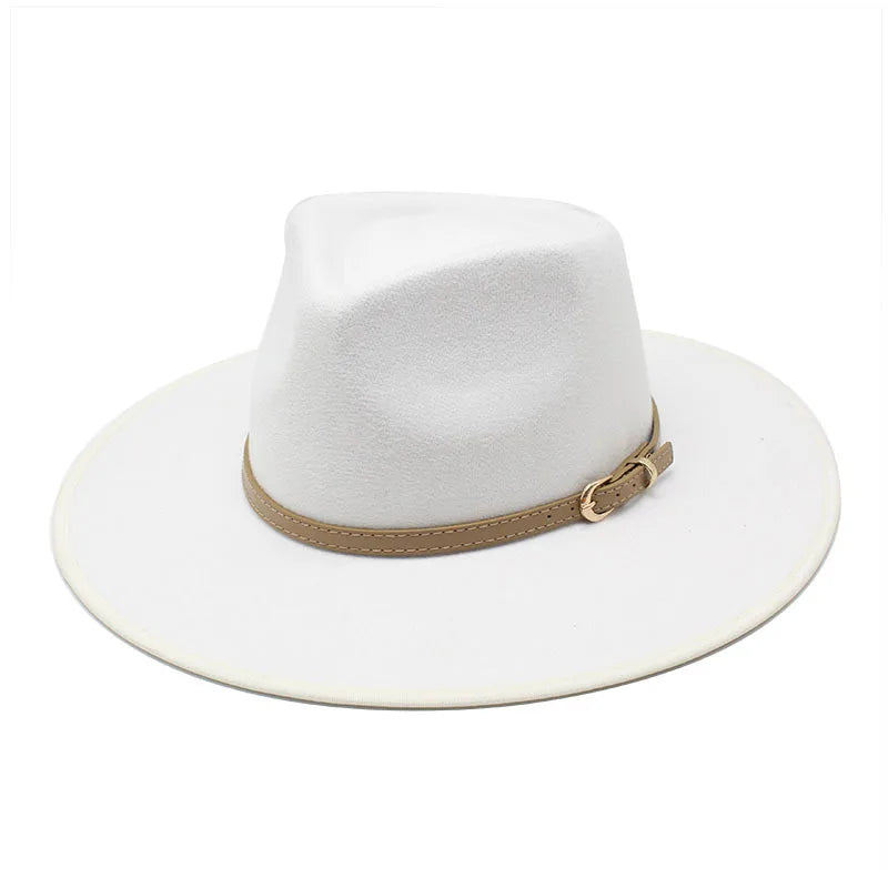 Women Hats Khaki Camel  Wide Brim Felt Fedoras Hats Wool Vintage Dress Formal Church Hat Fashionable Jazz Hats