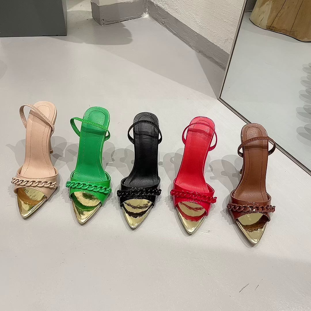 282-19 DEleventh Shoes Fashion Party High Heel Sandals Ladies Heel Shoes Slip on Designer Heels Ladies Summer Sandals Custom