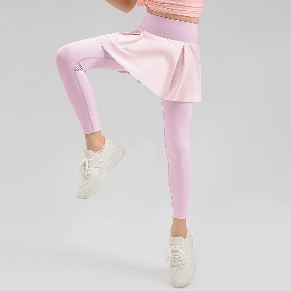Girls Double Layer Fitness Activewear GYM Leggings With Pocket Yoga Pants Workout Tights Tennis Wear Plus Size Women's Clothing
