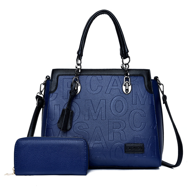 HONGRUI Unique Handbags Purse Wallet 2pcs Bag Set Emboss Handbag