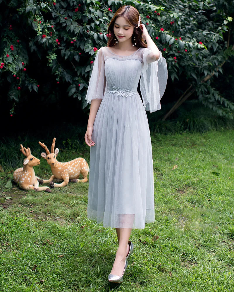 2022 Fashion Wedding Elegant Ruffles Lace Dress Formal Evening Party Dress Spaghetti Strap Long Bridesmaid Dresses - My Store