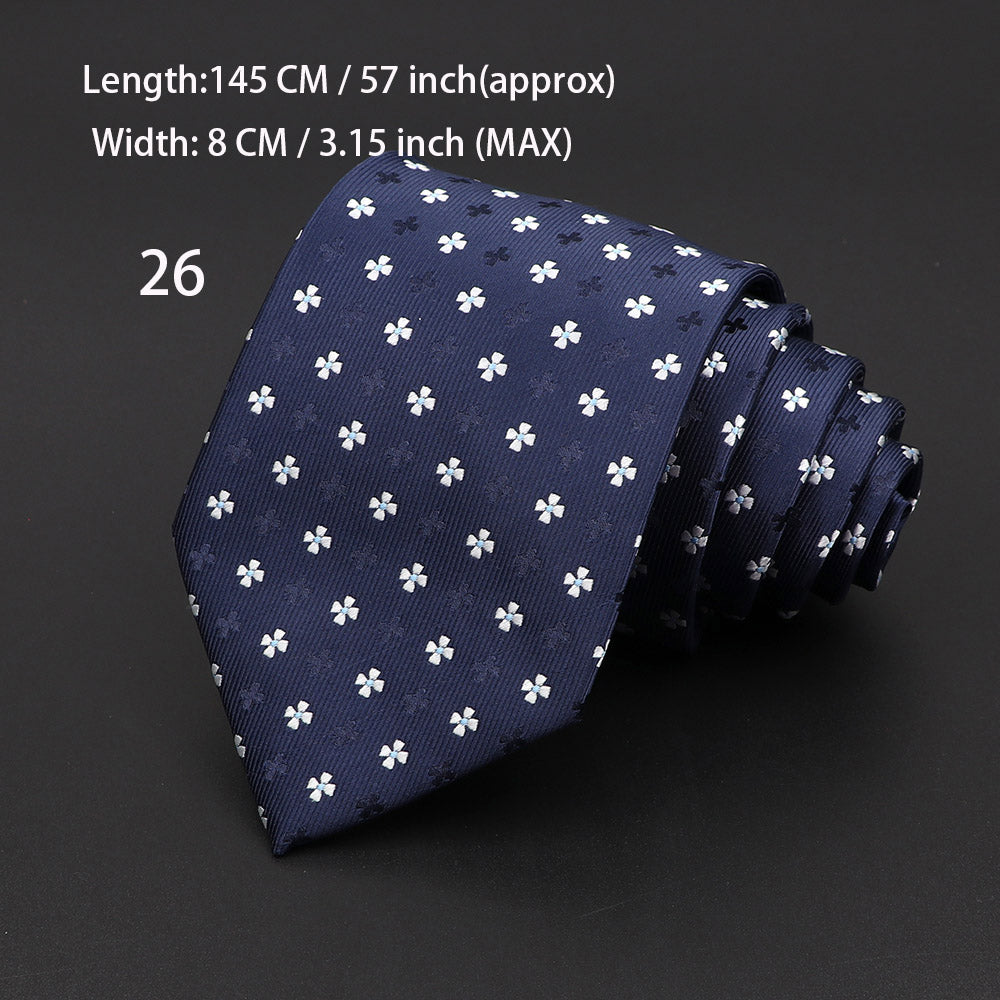 Fashion Neckties Classic Men's Stripe Necktie Royal Blue Wedding Ties Jacquard Woven Silk Men Solid Tie Polka Dots Neck Ties