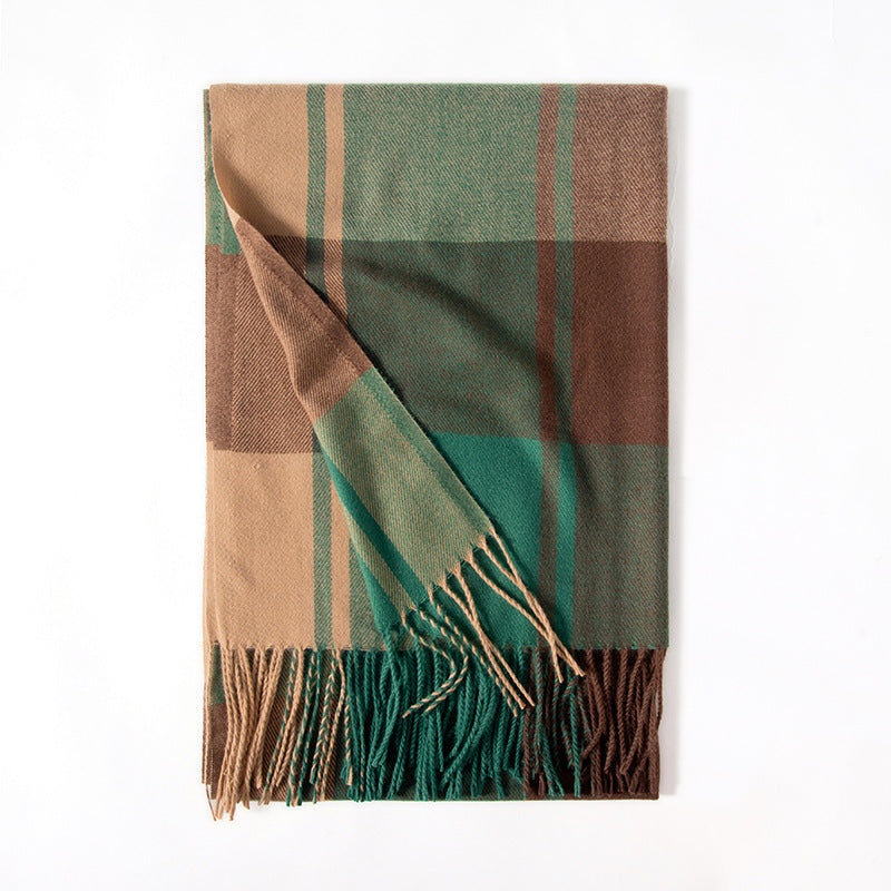 Plaid Scarves Shawls Women Winter Tassel Design Vintage Classic Elegant Gentle Warm Outdoor Leisure Female Daily Other Scarves