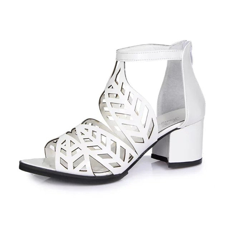 Fashion Crystal Sandal for Ladies Fancy Leaf Design Women Female Outdoor Indoor Sandals