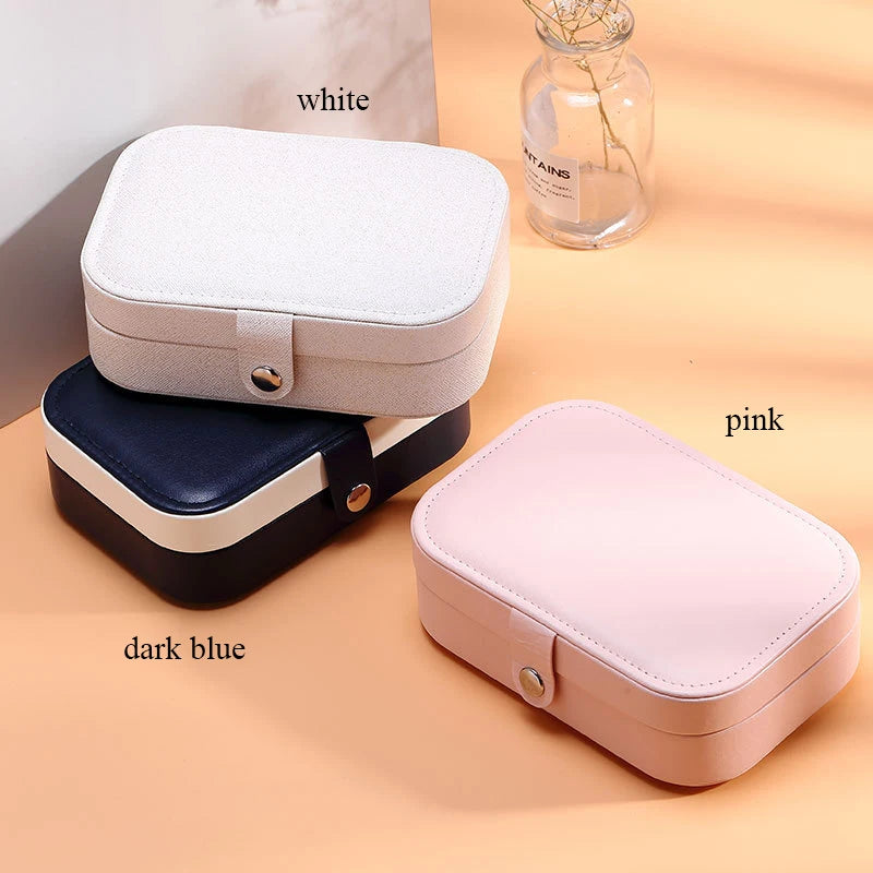 Jewelry Box for Earrings Ring Necklaces Storage PU Leather Box for Jewelry Portable Organizer for Jewelry Travel Jewelry Case