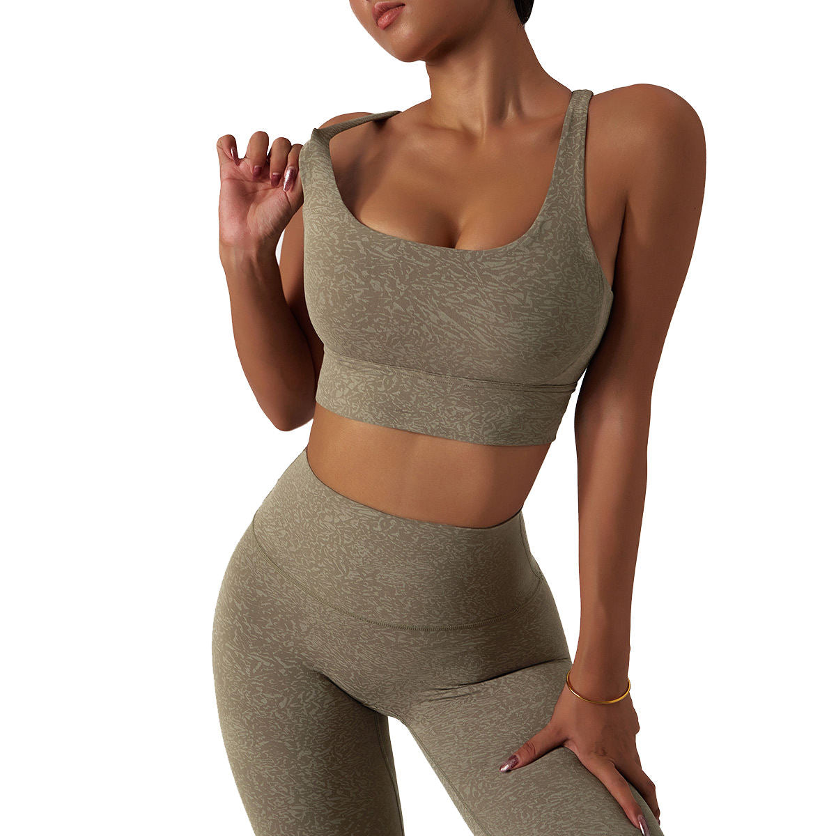 Women's 2 Piece Tracksuit Workout Outfits High Waist Leggings Stretch Sports Bra Yoga Activewear Set
