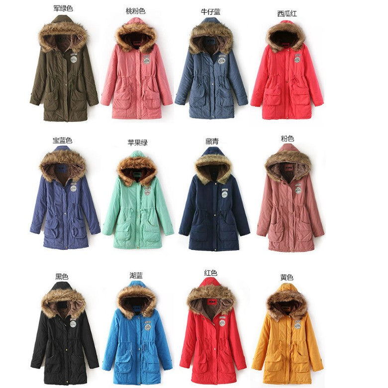 Winter Coat Women New Parka Casual Outwear Hooded Thickening Cotton Coat Winter Jacket Fur Coats Women Clothes