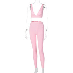 YP Wholesale Cheap Women Workout Sets Spring Two Piece Outfits Tank Crop Top Sports Gym Yoga Set Activewear Seamless Yoga Set