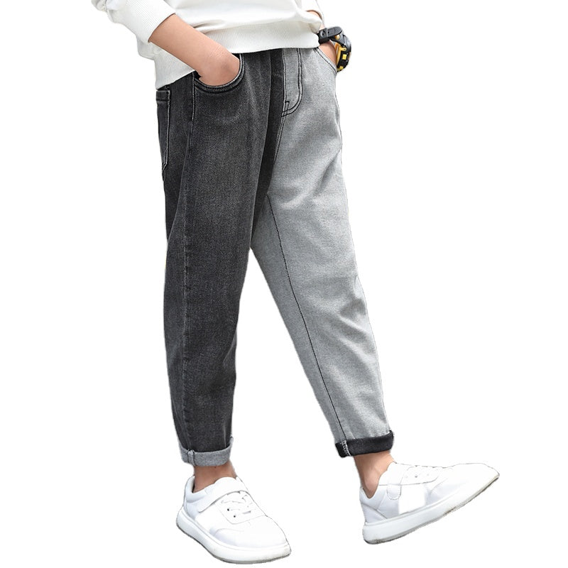 Children Clothing Boys Jeans Long Pants Kids Clothes Denim Blend Patchwork Casual Trousers