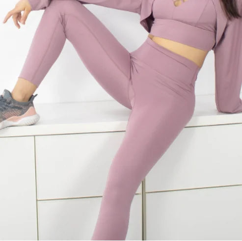 Wholesale Womens v Waistband Leggings Yoga Suits 3pcs Tracksuits Quick Dry Exercise Apparel Fitness Training Activewear Set
