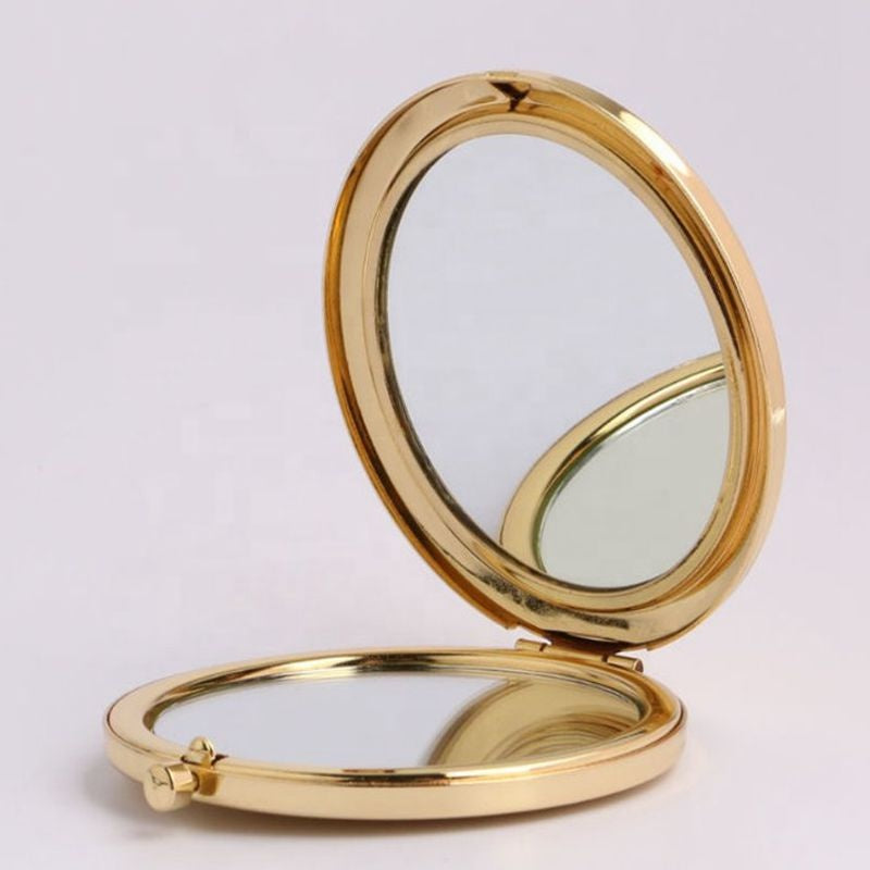 Wholesale 70mm Sublimation Blank Compact Pocket Mirrors Cosmetic Make Up Small Hand Round Mirror