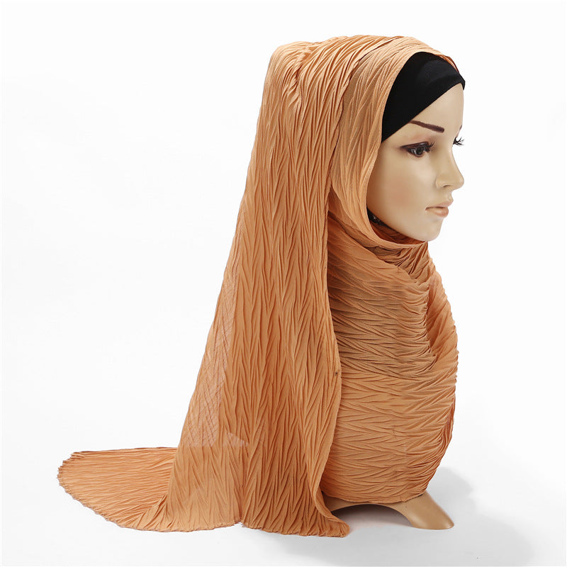 Inner Hijab Under Scarf Long Dubai Pleated Chiffon Hijabs Scarfs 2020 Scarves Muslim