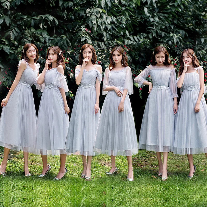 2022 Fashion Wedding Elegant Ruffles Lace Dress Formal Evening Party Dress Spaghetti Strap Long Bridesmaid Dresses - My Store