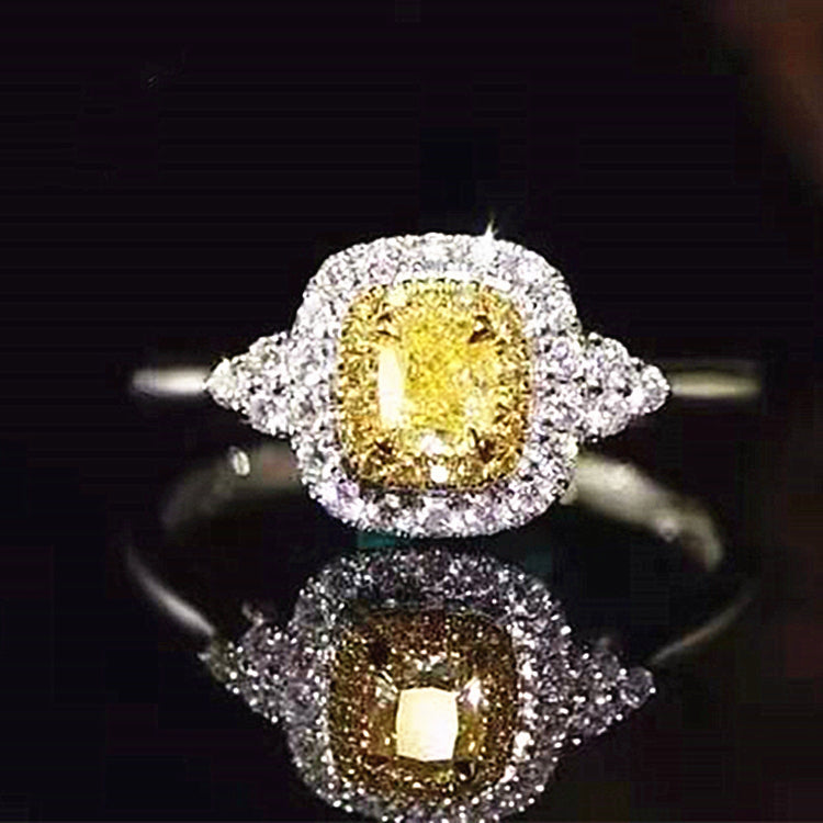 SGARIT Fine Jewelry Women Rings Wedding Luxury 18k Gold 0.24ct Genuine Yellow Real Diamond Jewelry Ring  Jewellery