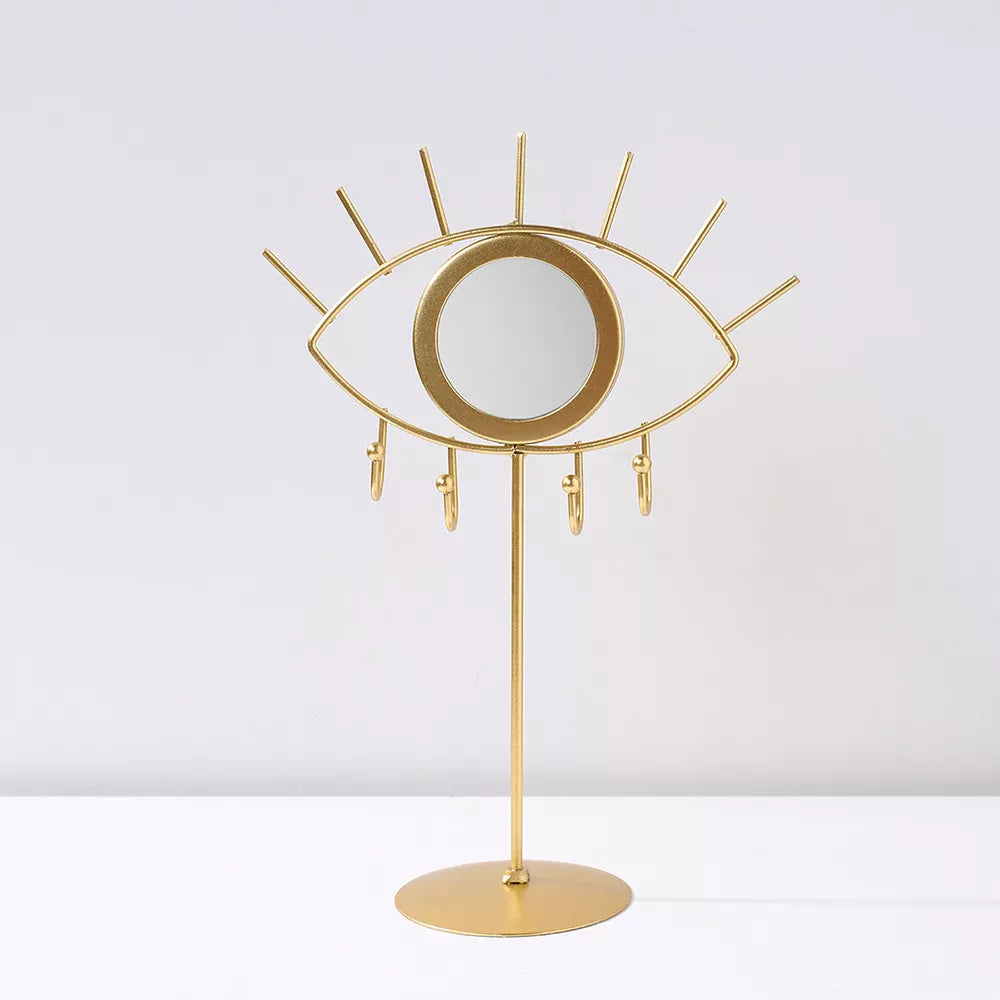 Gold Eye Table Mirror  Makeup Mirrors Boho Home Decor Living Room Decoration Bedroom Cosmetic Dressing Tabletop Mirror Evil Eye