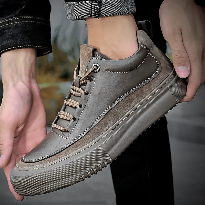 Fashion Men Shoes Sneakers Breathable New Loafers Shoes Casual Sneakers Leather Handmade Men Shoes Sneakers